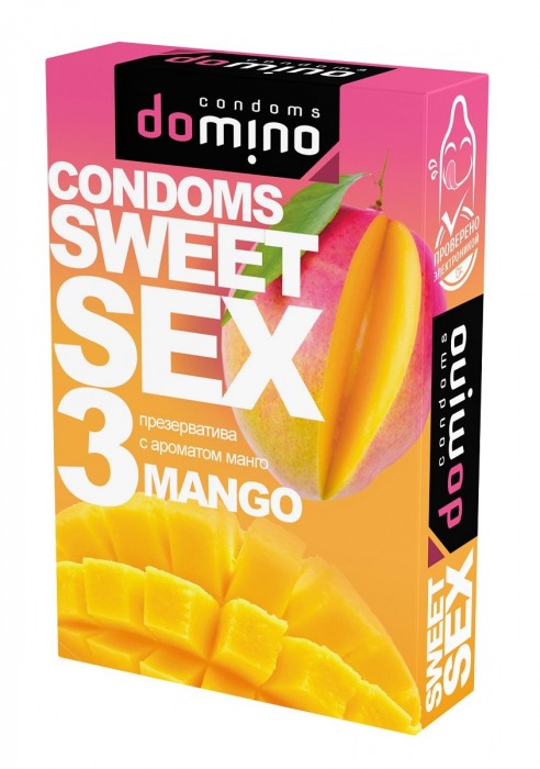 Презервативы для орального секса DOMINO Sweet Sex с ароматом манго - 3 шт. - Domino - купить с доставкой в Старом Осколе