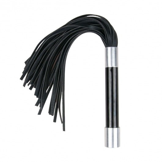Черная плеть Easytoys Flogger With Metal Grip - 38 см. - Easy toys - купить с доставкой в Старом Осколе