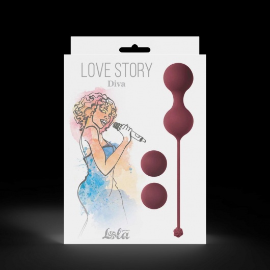 Набор бордовых вагинальных шариков Love Story Diva - Lola Games