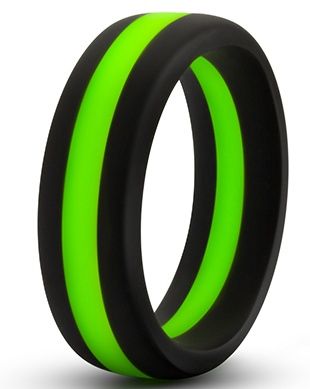 Черно-зеленое эрекционное кольцо Silicone Go Pro Cock Ring - Blush Novelties - в Старом Осколе купить с доставкой