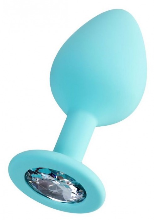 Мятная анальная втулка Brilliant с прозрачным кристаллом - 8 см. - ToyFa - купить с доставкой в Старом Осколе