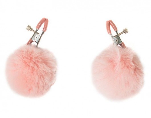 Зажимы на соски Angelic с розовыми меховыми шариками - Lola Games - купить с доставкой в Старом Осколе