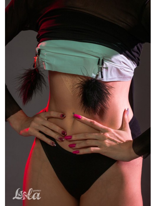 Зажимы на соски с черным пухом Euphoric - Lola Games - купить с доставкой в Старом Осколе