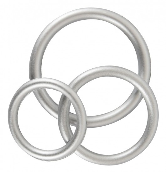 Набор из 3 эрекционных колец под металл Metallic Silicone Cock Ring Set - Orion - в Старом Осколе купить с доставкой
