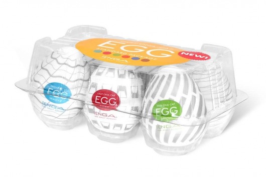 Набор из 6 мастурбаторов Tenga EGG Easy Beat с различным рельефом - Tenga - в Старом Осколе купить с доставкой