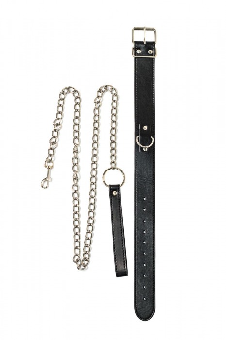 Черный ошейник с поводком Wild - Lola Games - купить с доставкой в Старом Осколе