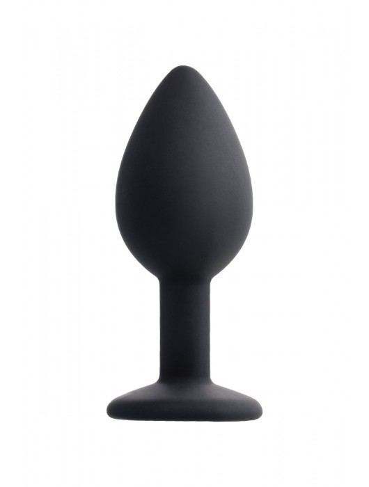 Черная анальная втулка с прозрачным стразом - 7,2 см. - POPO Pleasure - купить с доставкой в Старом Осколе
