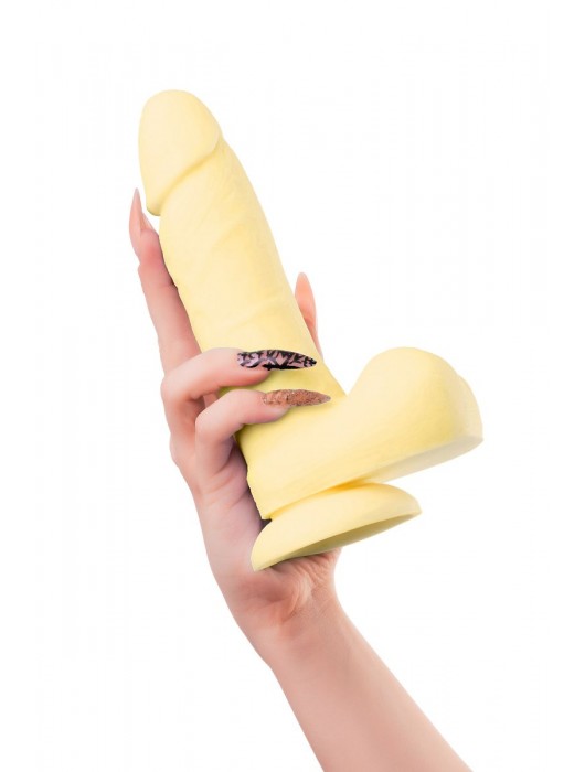 Желтый фаллоимитатор James - 20 см. - ToyFa