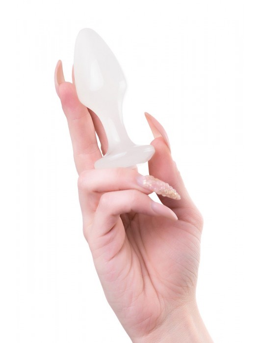 Белая акриловая анальная втулка - 9,5 см. - Toyfa Basic