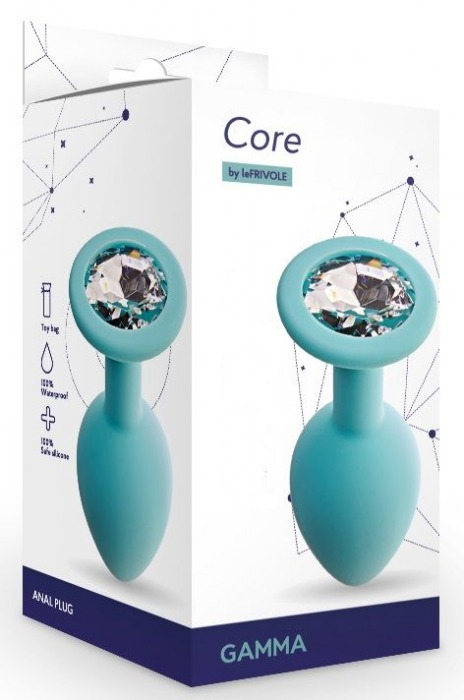 Аквамариновая анальная пробка с прозрачным кристаллом Gamma S - 7,2 см. - Le Frivole - купить с доставкой в Старом Осколе
