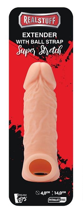 Телесная насадка EXTENDER WITH BALL STRAP 5.5 - 14 см. - Dream Toys - в Старом Осколе купить с доставкой