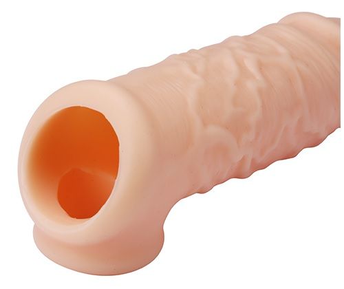 Телесная насадка EXTENDER WITH BALL STRAP 5.5 - 14 см. - Dream Toys - в Старом Осколе купить с доставкой