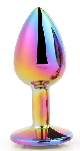 Голографическая анальная втулка с радужным кристаллом - 7,1 см. - Dream Toys - купить с доставкой в Старом Осколе