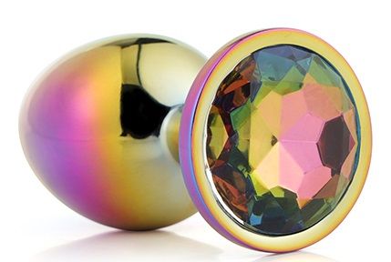 Голографическая анальная втулка с радужным кристаллом - 7,1 см. - Dream Toys - купить с доставкой в Старом Осколе