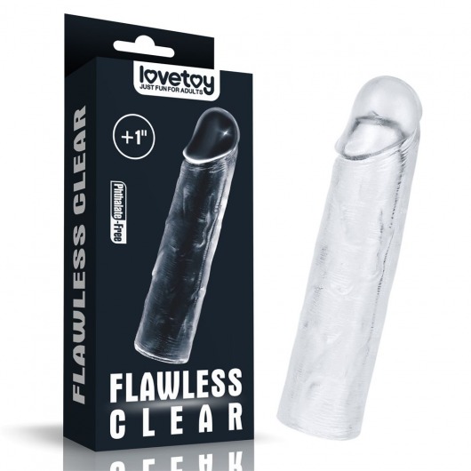 Прозрачная насадка-удлинитель Flawless Clear Penis Sleeve Add 1 - 15,5 см. - Lovetoy - в Старом Осколе купить с доставкой