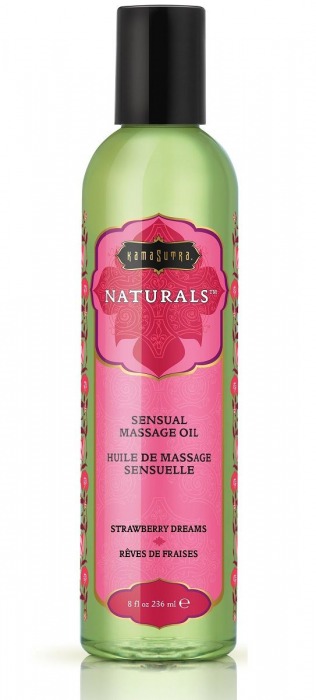 Массажное масло Naturals Strawberry Dreams с ароматом клубники - 236 мл. - Kama Sutra - купить с доставкой в Старом Осколе