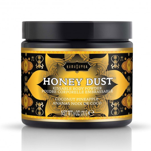 Пудра для тела Honey Dust Body Powder с ароматом кокоса и ананаса - 170 гр. - Kama Sutra - купить с доставкой в Старом Осколе