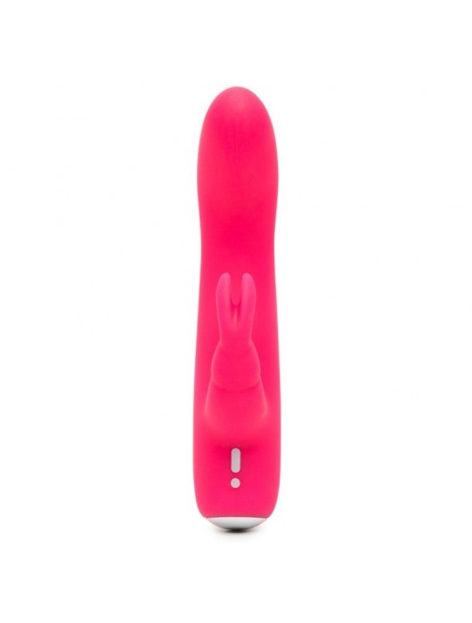 Розовый вибратор-кролик Rechargeable Mini Rabbit Vibrator - 15,2 см. - Happy Rabbit