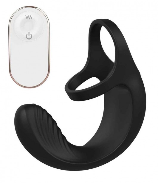Черный анальный стимулятор с эрекционными кольцами Remote Couple Teaser - Dream Toys - в Старом Осколе купить с доставкой