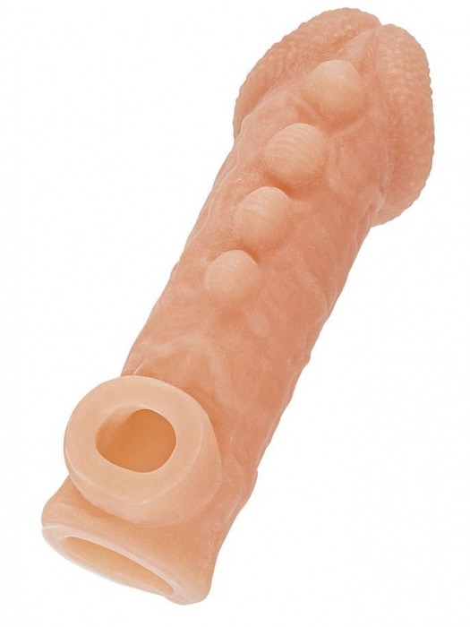 Телесная закрытая насадка с шишечками Cock Sleeve Size M - 15,6 см. - KOKOS - в Старом Осколе купить с доставкой