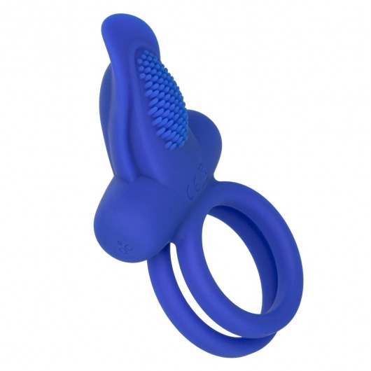 Синее перезаряжаемое эрекционное кольцо Silicone Rechargeable Dual Pleaser Enhancer - California Exotic Novelties - в Старом Осколе купить с доставкой