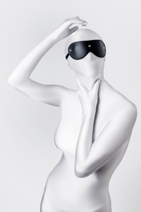 Черная кожаная маска Anonymo с мягким подкладом - ToyFa - купить с доставкой в Старом Осколе