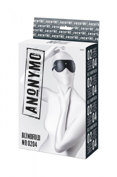 Черная кожаная маска Anonymo с мягким подкладом - ToyFa - купить с доставкой в Старом Осколе