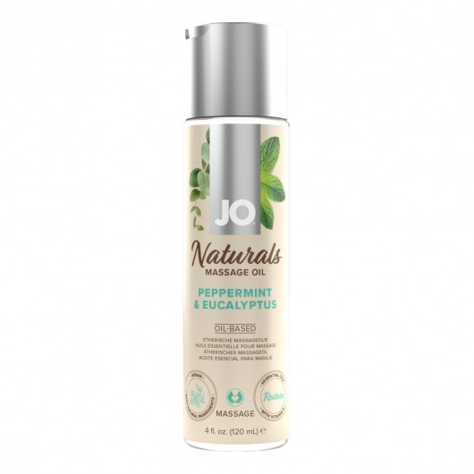 Массажное масло с ароматом перечной мяты и эвкалипта JO Naturals Peppermint   Eucalyptus - 120 мл. - System JO - купить с доставкой в Старом Осколе