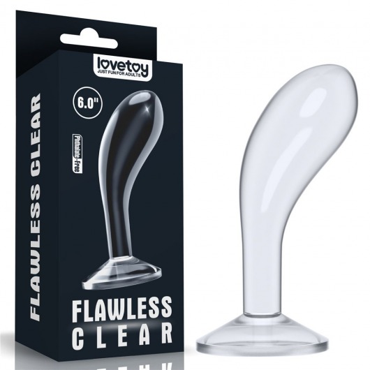 Прозрачный стимулятор простаты Flawless Clear Prostate Plug - 15 см. - Lovetoy - в Старом Осколе купить с доставкой