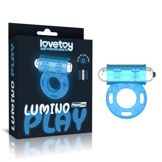 Голубое, светящееся в темноте эрекционное виброкольцо Lumino Play Vibrating Penis Ring - Lovetoy - в Старом Осколе купить с доставкой