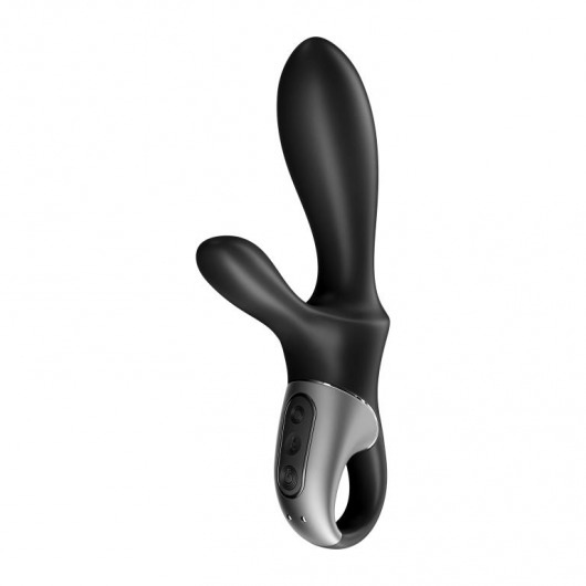 Черный анальный вибратор Heat Climax+ с функцией нагрева - 20,6 см. - Satisfyer - в Старом Осколе купить с доставкой