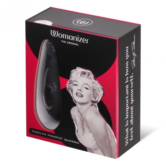 Черный бесконтактный клиторальный стимулятор Womanizer Marilyn Monroe Special Edition - Womanizer