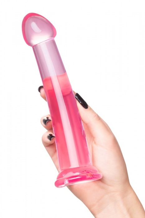 Розовый нереалистичный фаллоимитатор Jelly Dildo L - 20 см. - Toyfa Basic