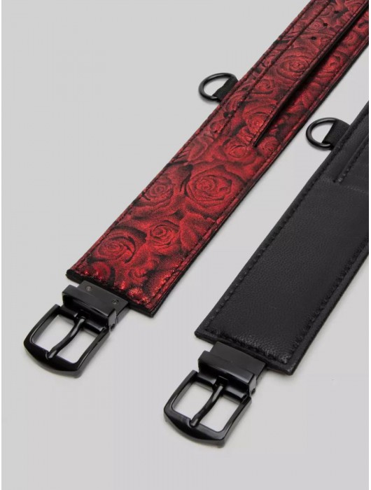 Красно-черные оковы Reversible Faux Leather Ankle Cuffs - Fifty Shades of Grey - купить с доставкой в Старом Осколе