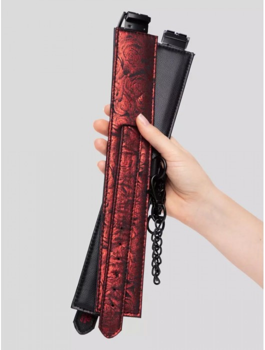 Красно-черные оковы Reversible Faux Leather Ankle Cuffs - Fifty Shades of Grey - купить с доставкой в Старом Осколе