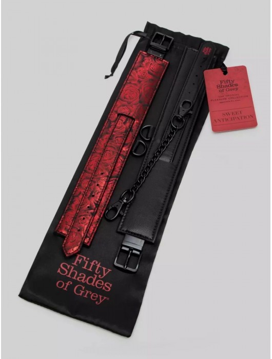 Красно-черные оковы Reversible Faux Leather Ankle Cuffs - Fifty Shades of Grey - купить с доставкой в Старом Осколе