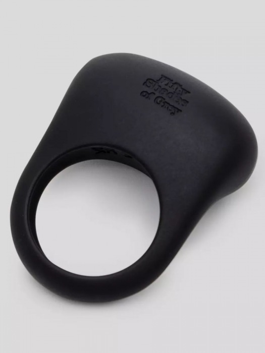 Черное эрекционное виброкольцо Sensation Rechargeable Vibrating Love Ring - Fifty Shades of Grey - в Старом Осколе купить с доставкой