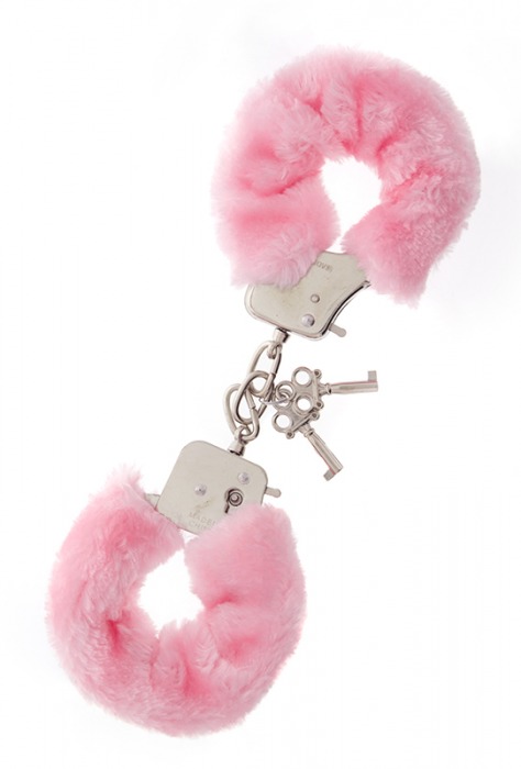 Металлические наручники с розовой меховой опушкой METAL HANDCUFF WITH PLUSH PINK - Dream Toys - купить с доставкой в Старом Осколе