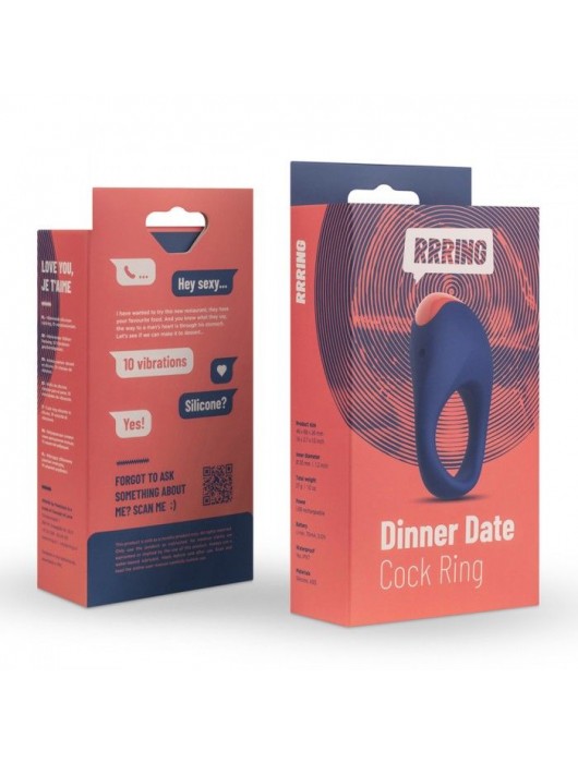 Синее эрекционное кольцо RRRING Dinner Date Cock Ring - FeelzToys - в Старом Осколе купить с доставкой