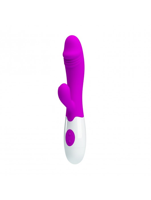 Лиловый вибратор Snappy с клиторальным отростком - 19,5 см. - Baile