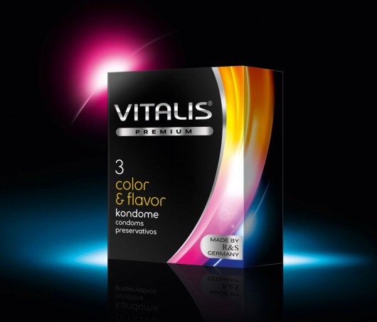 Цветные ароматизированные презервативы VITALIS PREMIUM color   flavor - 3 шт. - Vitalis - купить с доставкой в Старом Осколе