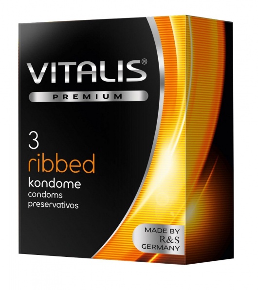 Ребристые презервативы VITALIS PREMIUM ribbed - 3 шт. - Vitalis - купить с доставкой в Старом Осколе