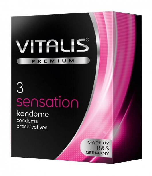 Презервативы с пупырышками и кольцами VITALIS PREMIUM sensation - 3 шт. - Vitalis - купить с доставкой в Старом Осколе