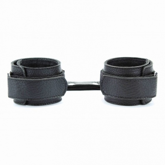 Чёрные кожаные наручники - БДСМ Арсенал - купить с доставкой в Старом Осколе