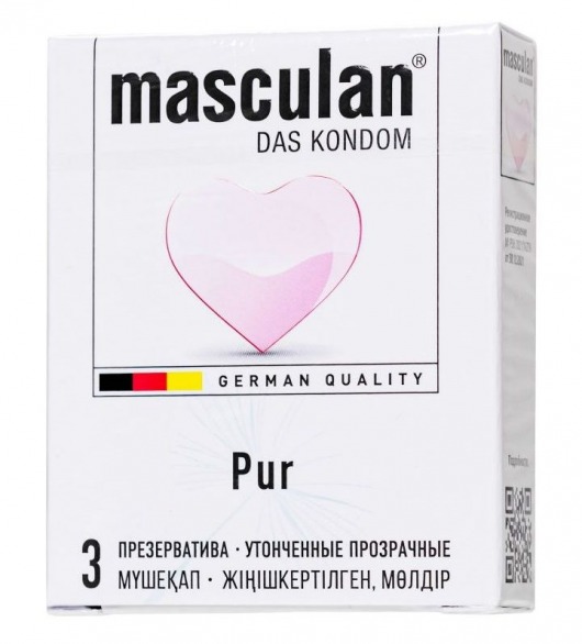 Супертонкие презервативы Masculan Pur - 3 шт. - Masculan - купить с доставкой в Старом Осколе