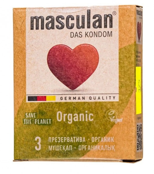 Экологически чистые презервативы Masculan Organic - 3 шт. - Masculan - купить с доставкой в Старом Осколе