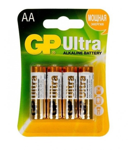 Батарейки алкалиновые GP Ultra Alkaline AA/LR6 - 4 шт. - Элементы питания - купить с доставкой в Старом Осколе