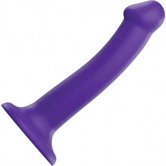 Фиолетовый фаллоимитатор-насадка Strap-On-Me Dildo Dual Density size M - 18 см. - Strap-on-me - купить с доставкой в Старом Осколе