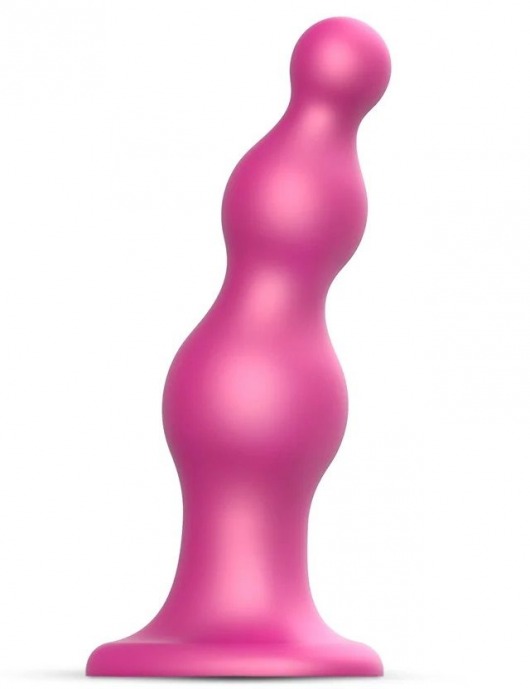 Розовая насадка Strap-On-Me Dildo Plug Beads size S - Strap-on-me - купить с доставкой в Старом Осколе