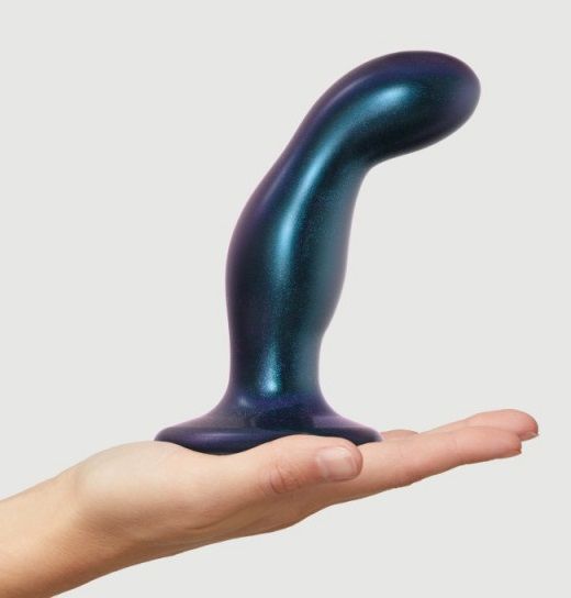 Темно-синяя насадка Strap-On-Me Dildo Plug Snaky size M - Strap-on-me - купить с доставкой в Старом Осколе